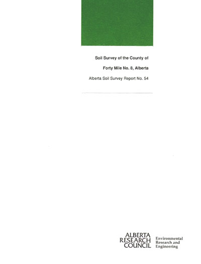 View the Soil Survey of the County of Forty Mile No. 8, Alberta (PDF Format)