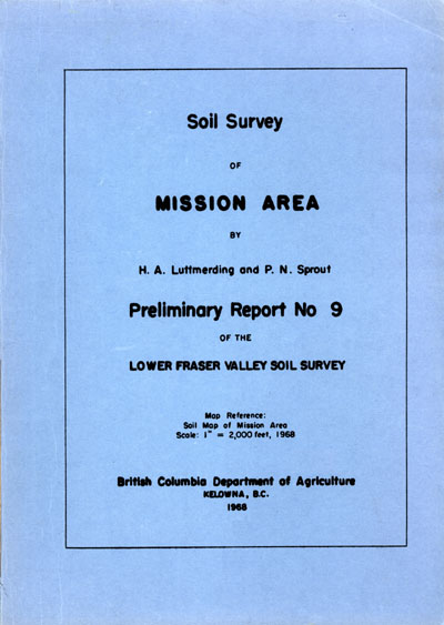 View the Soil Survey of Mission Area - Preliminary Report No.9 (PDF Format)