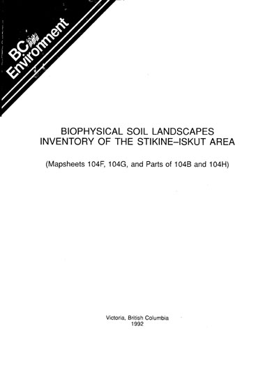 View the Biophysical Soil Landscapes Inventory of the Stikine-Iskut Area (PDF Format)