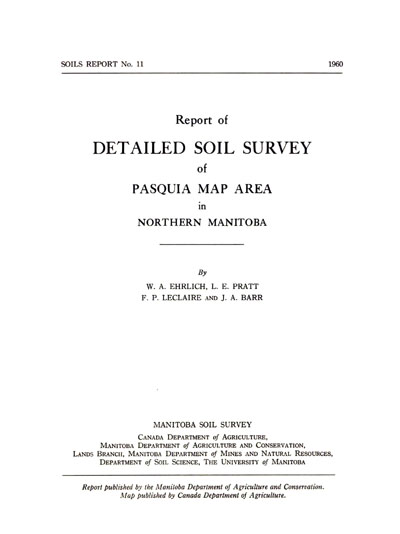 View the Detailed Soil Survey of Pasquia Map Area in Northern Manitoba (PDF Format)