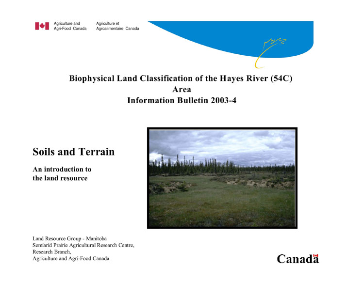 View the Biophysical Land Classification of the Hayes River (54C) Map Area (PDF Format)