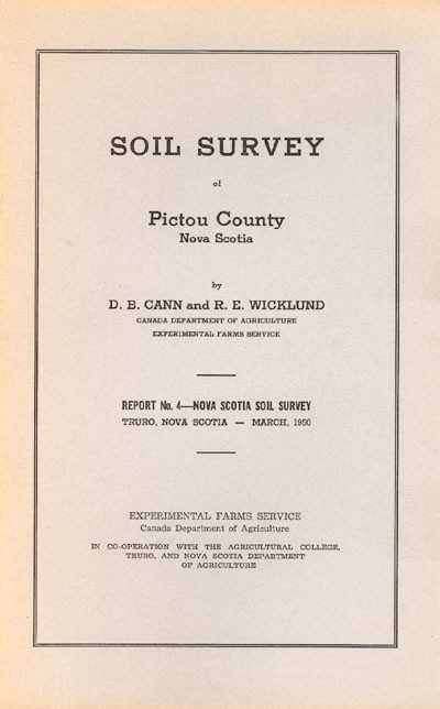 View the Soil Survey of Pictou County (Original Report NS4) (PDF Format)