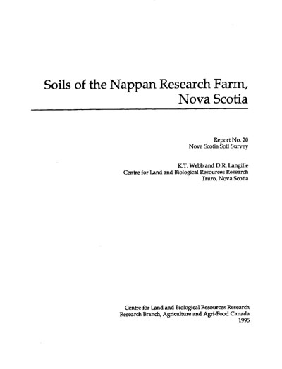 View the Soils of the Nappan Research Farm (PDF Format)