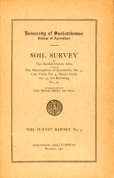 View the Soil Survey of the Bienfait-Oxbow Area, including the Municipalities of Enniskillen No.3, Coal Fields No.4, Moose Creek No.33 and Browning No.34 (PDF Format)
