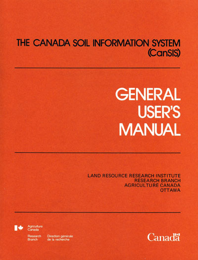 The Canada Soil Information System (CanSIS): General User's Manual. 1984 (PDF 3.9 MB)