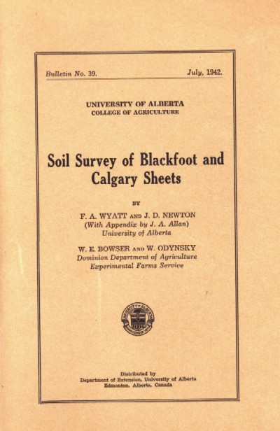 View the Soil Survey of the Blackfoot and Calgary Sheets (PDF Format)