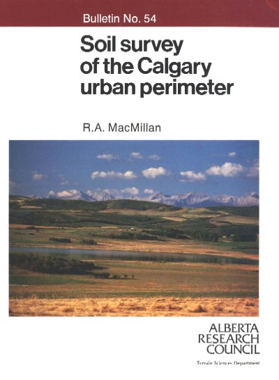 View the Soil Survey of the Calgary Urban Perimeter (PDF Format)