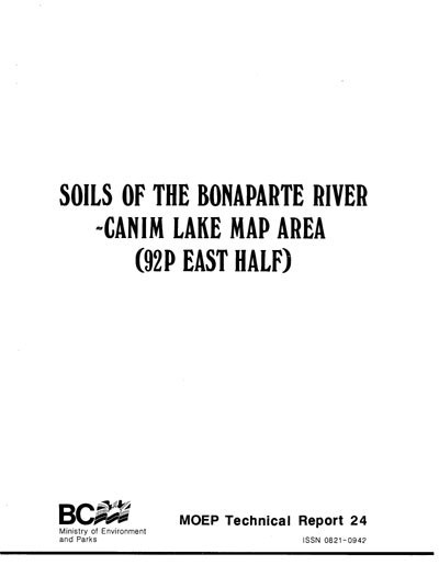 View the Soils of the Bonaparte River-Canim Lake Map Area (PDF Format)
