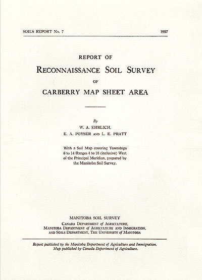 View the Reconnaissance Soil Survey of Carberry Map Sheet Area (PDF Format)
