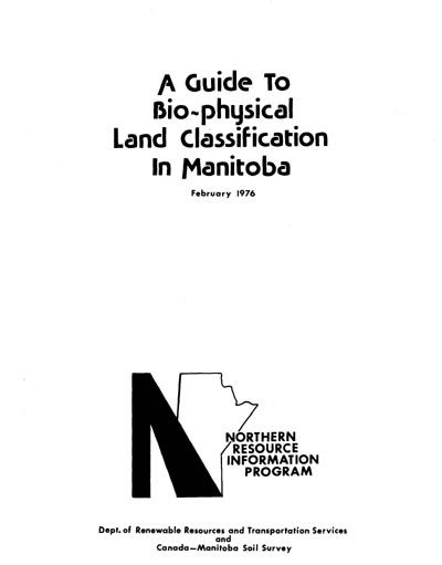 View the Biophysical Land Classification Hayes River 54C Manitoba (PDF Format)