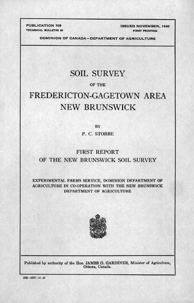 View the Soil Survey of the Fredericton - Gagetown Area (PDF Format)