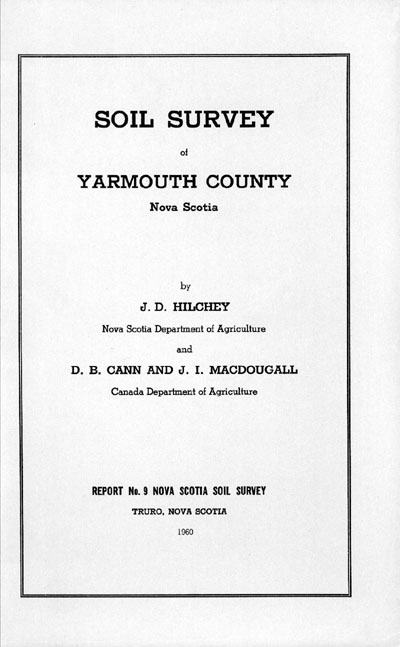 View the Soil Survey of Yarmouth County (PDF Format)