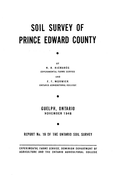 View the Soil Survey of Prince Edward County (PDF Format)