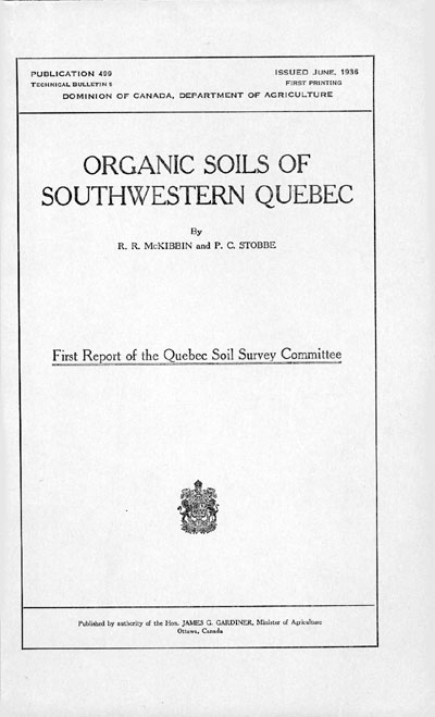 View the Organic Soils of Southwestern Quebec (PDF Format)