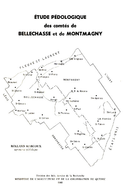Voir le Étude pédologique des comtés de Bellechasse et de Montmagny (Format PDF)
